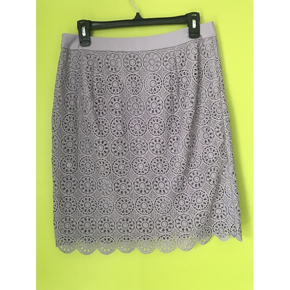 The Limited Intricate Floral Lace Gray Skirt Sz 6 - Picture 2 of 8